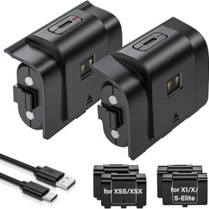 Xbox One Controller Battery Pack, 2x4800mWh Fast Charging USB Xbox Rechargeable Battery