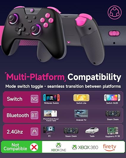 EasySMX X05 2.4g Wireless Gaming Controller for PC/Steam/iPhone/Android/Switch - Bluetooth Controller Gamepad - Image 2