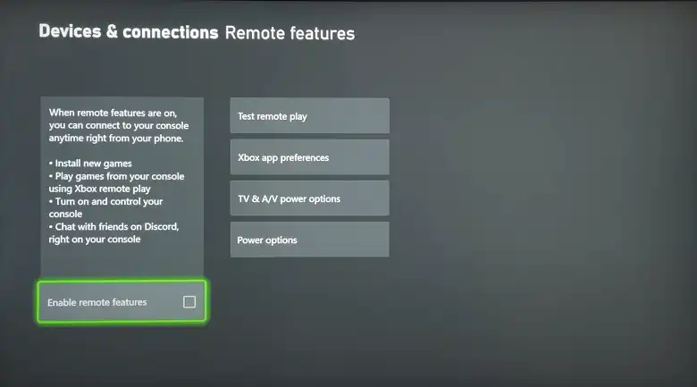 Enable Remote Play: